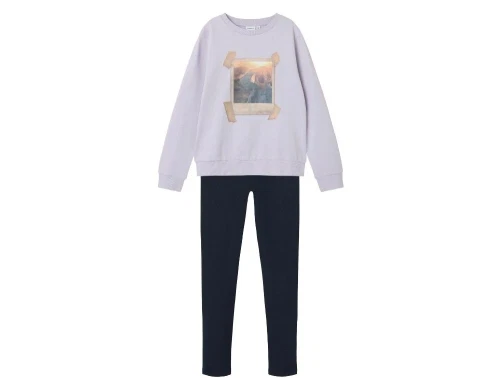 Name It sweatsæt orchid petal/dark sapphire med print